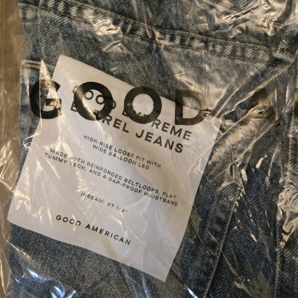 NWT. Good American Good Extreme Barrel Indigo Jeans Size 6 - Picture 13 of 14